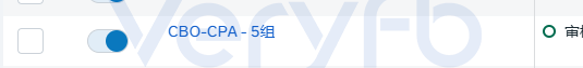 CBO-CPA五组结构的广告系列审核状态截图